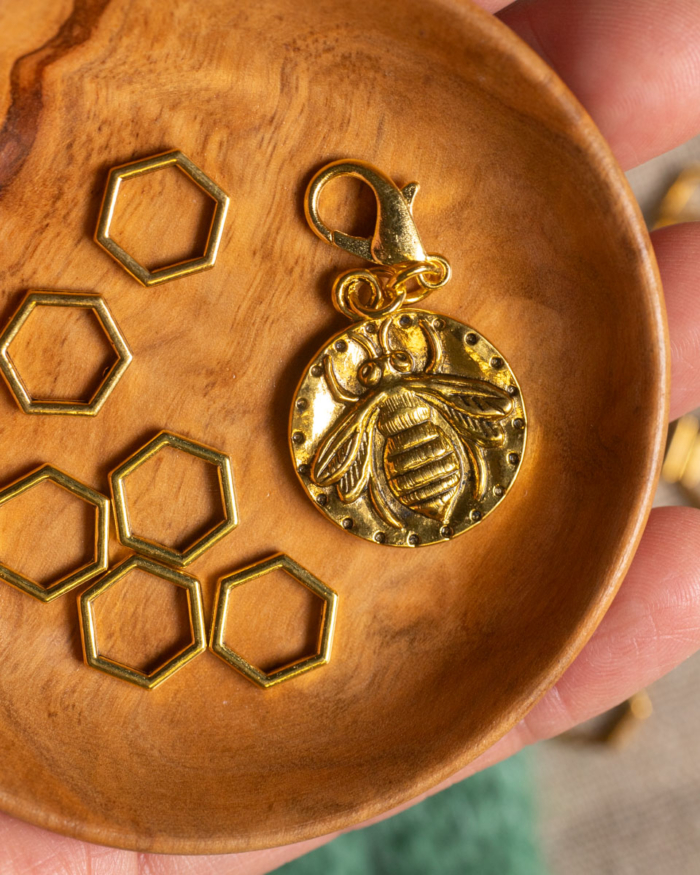 The Knitting Barber Stickmarkörer Gold bee